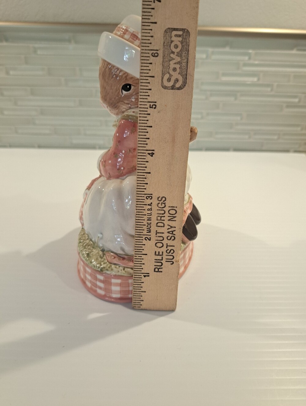 Woodsong Kids Demdaco Bunny 2003 Coin Bank Porcelain Mama Rabbit 6.75" - Picture 4 of 5